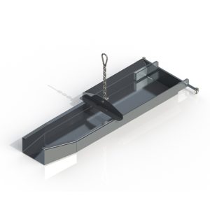 Metal tray with a chain attached
