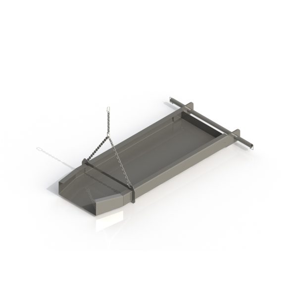 Metal tray hanging from a chain
