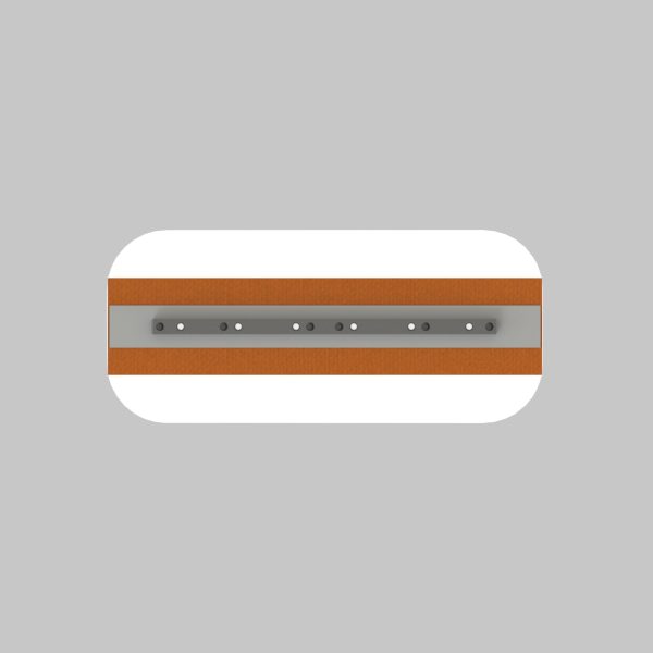 Plastic finish blade with rounded corners