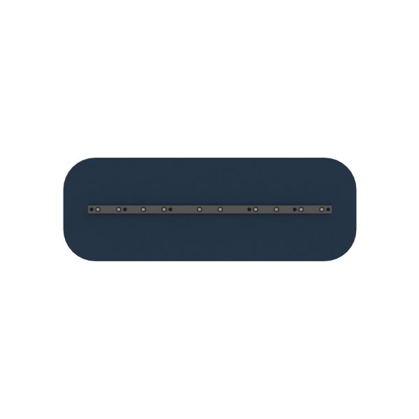 Blue reversible combo steel blade on white background